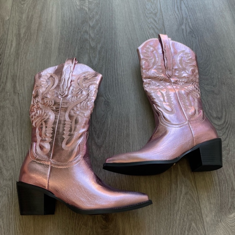 BILLINI DANILO LIGHT PINK METALLIC WESTERN BOOTS